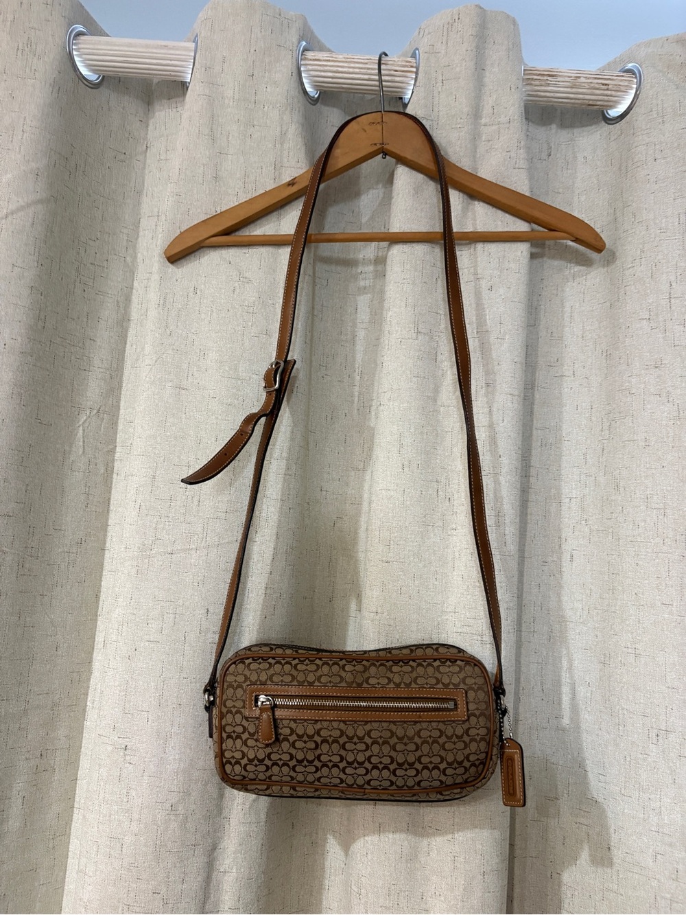 Coach Brown Signature Canvas Crossbody Bag